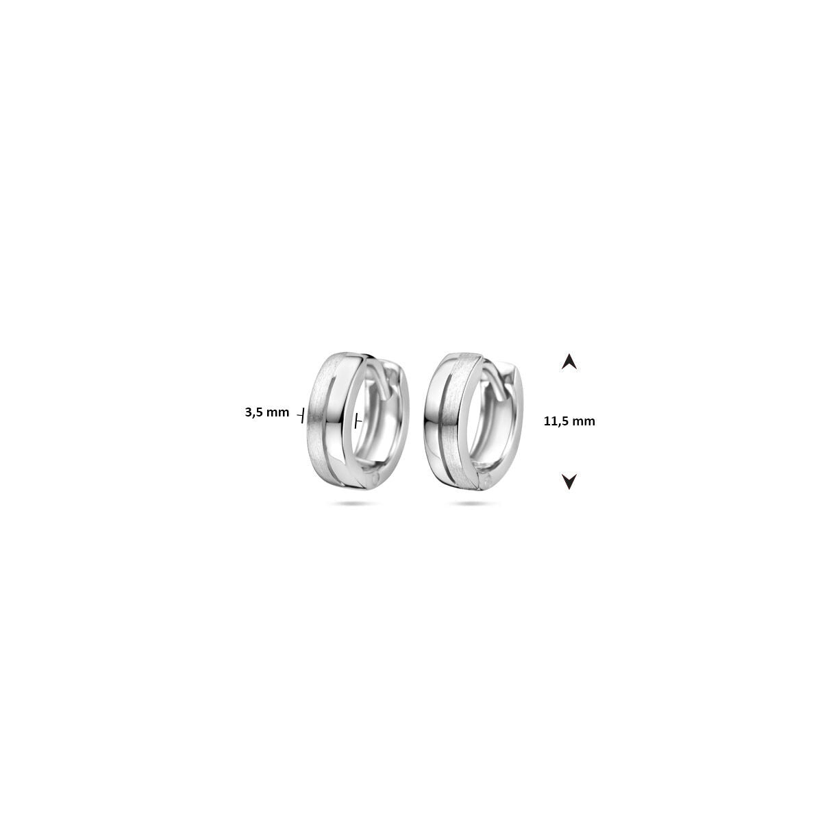 Zilveren Klapoorringen Vlak Poli/Mat 3,5mm 1322164