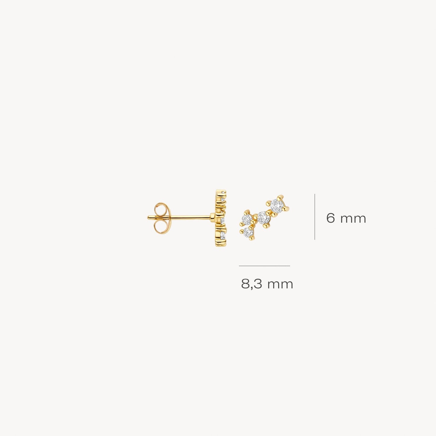 Blush Oorknoppen 14kt Goud 7373YZI
