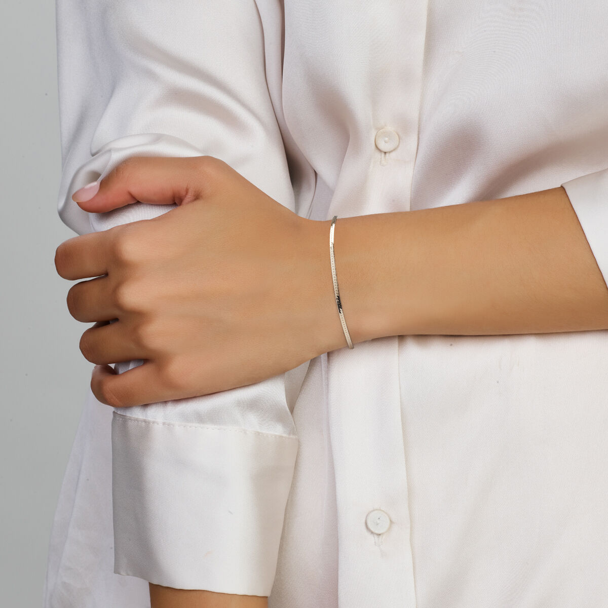 Zilveren Armband Slang Plat 1,7 mm 16 + 3 cm 1337164