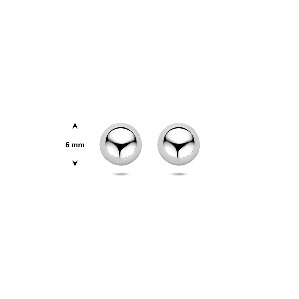 Zilveren Oorknoppen Halfbol 6mm 1322988