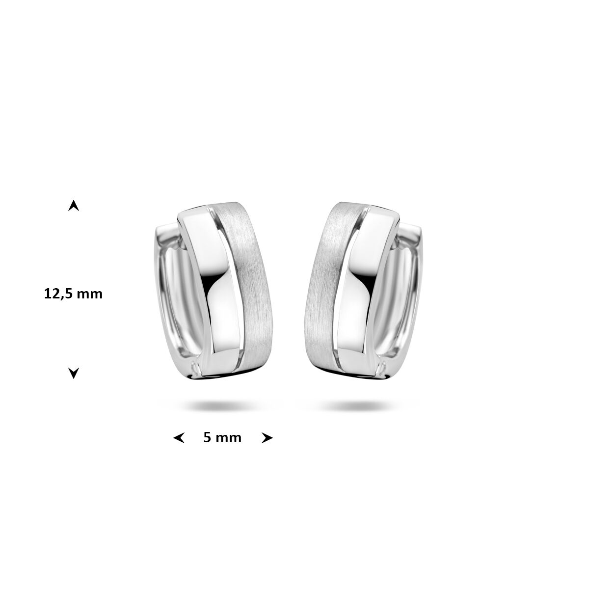 Zilveren Klapoorringen Vlak Poli/Mat 5mm 1322171