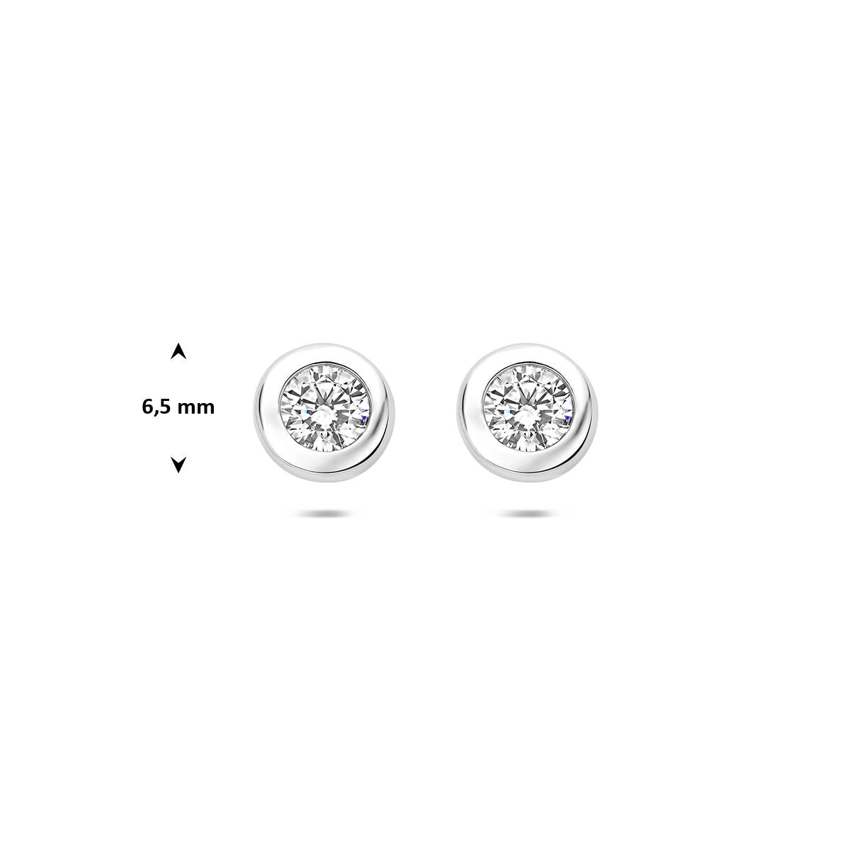 Zilveren Oorknoppen Zirkonia 6,5mm 1322012