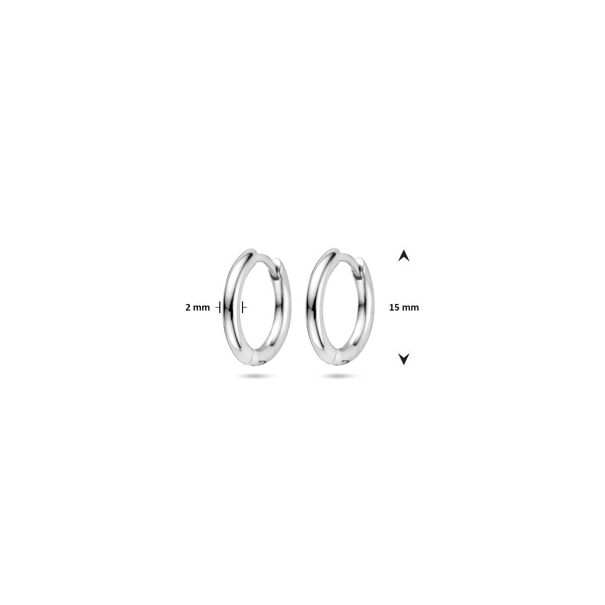 Zilveren Klapoorringen Rond 15mm 1321911