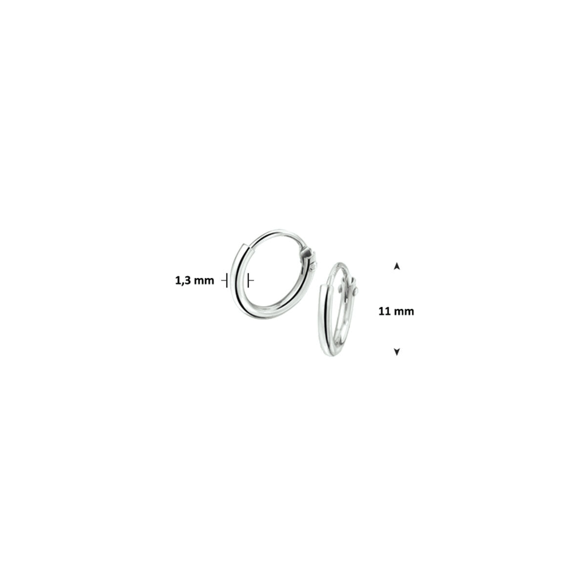 Zilveren Oorringen Ronde Buis 11mm 1322113