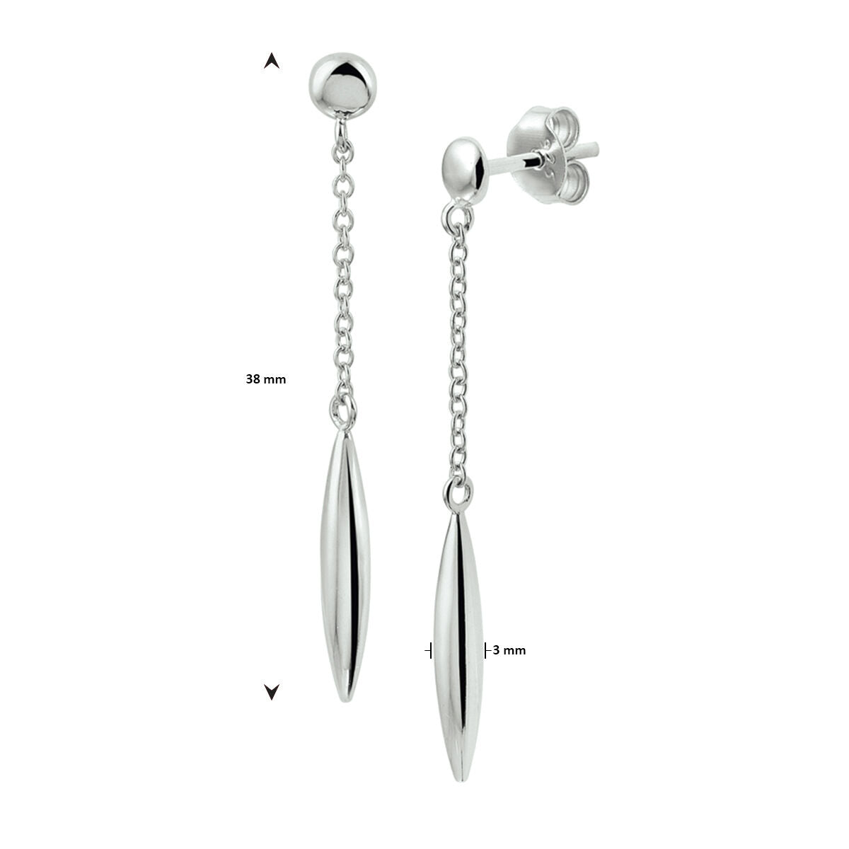 Zilveren Oorhangers 38mm 1327085
