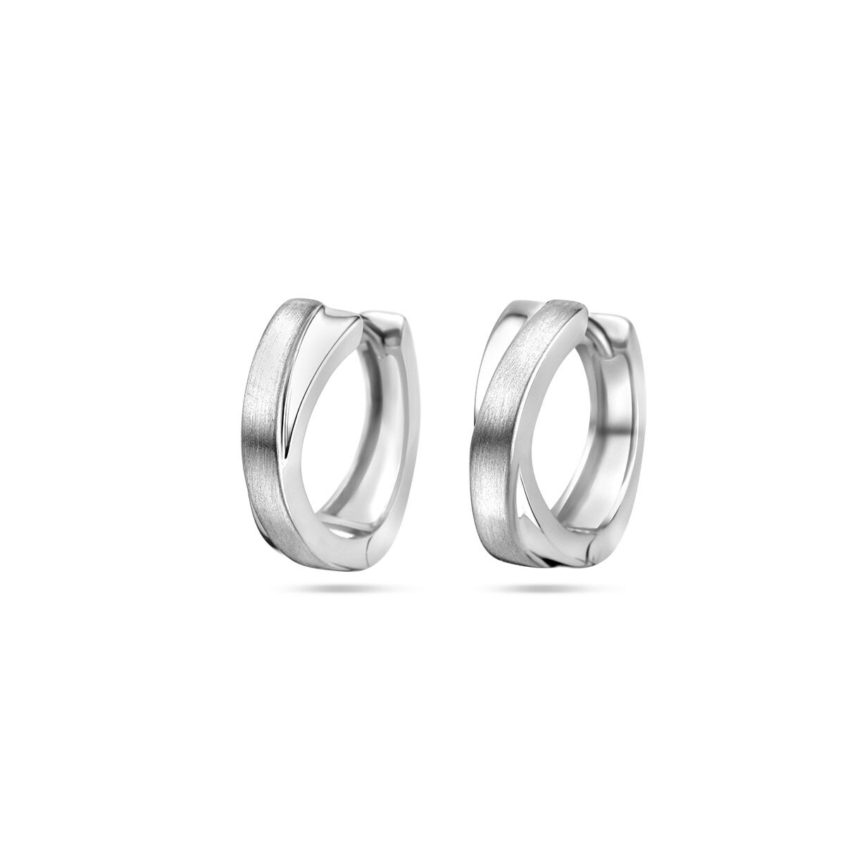 Zilveren Klapoorringen Poli/Mat 14mm 1322176
