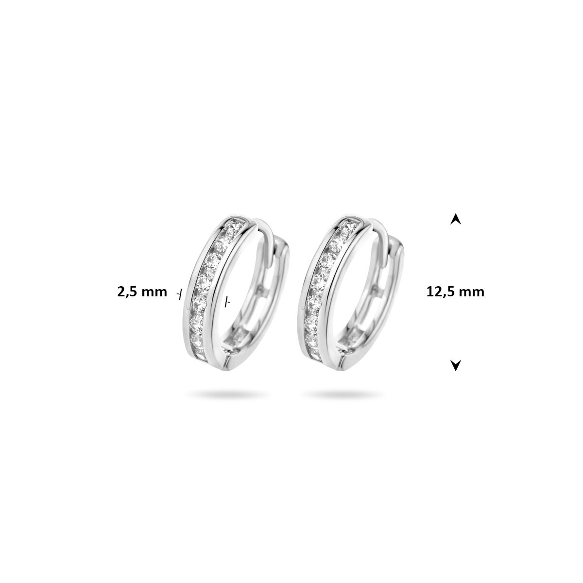 Zilveren Klapoorringen Zirkonia 12,5mm 1322442