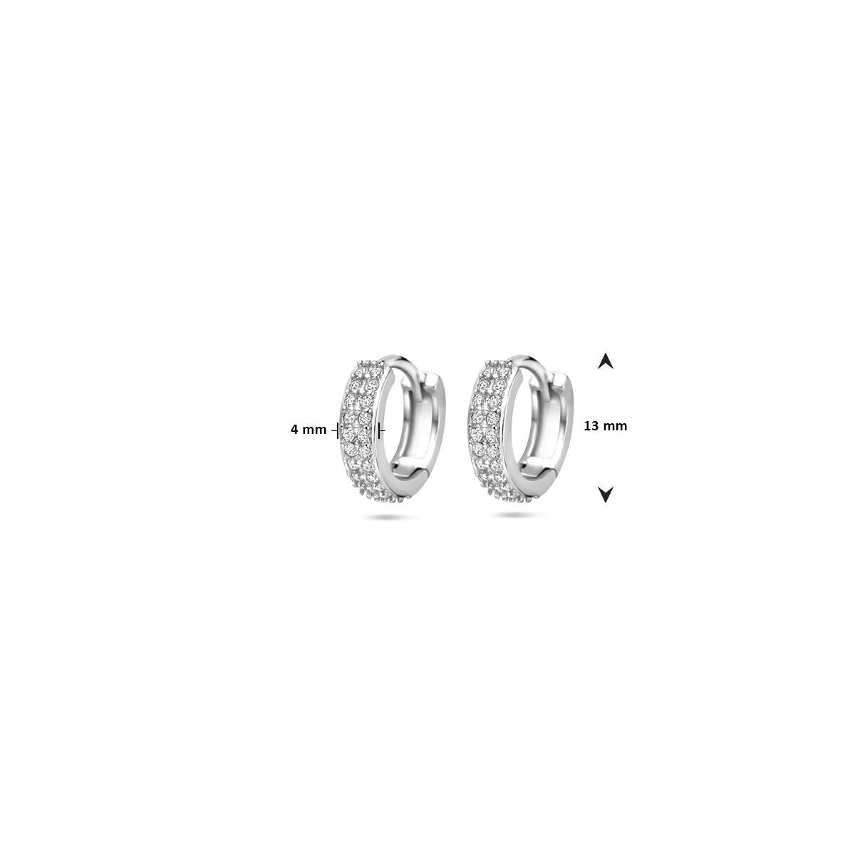 Zilveren Klapoorringen Zirkonia 13mm 1322199