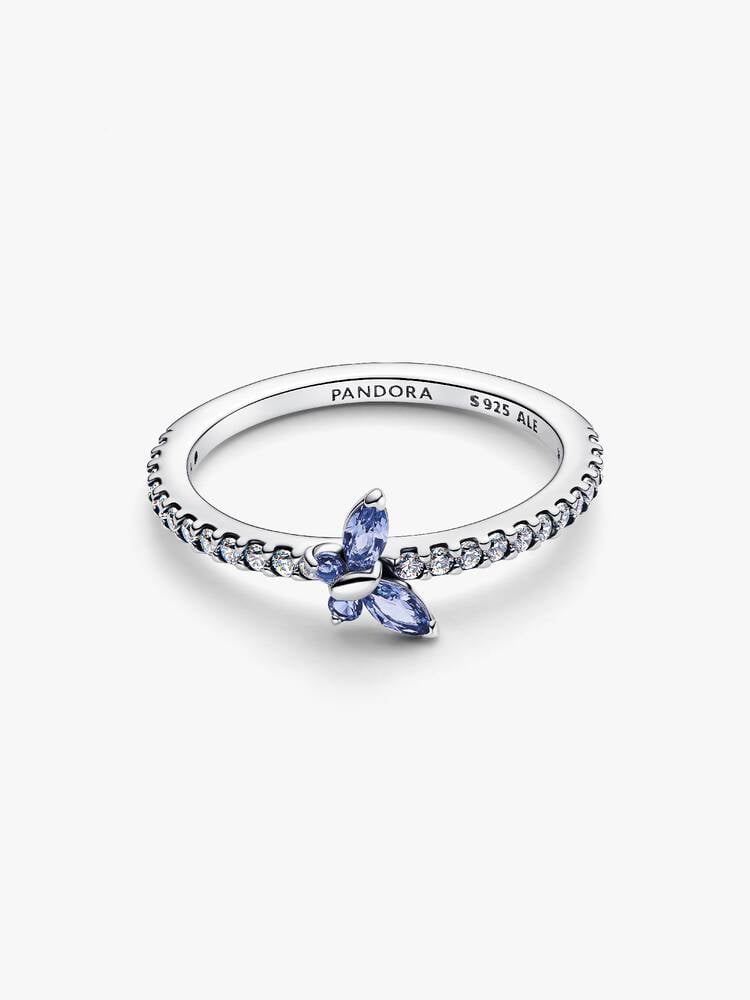 Pandora Ring met Blauwe Zirkonia Vlinder 194269C01-52