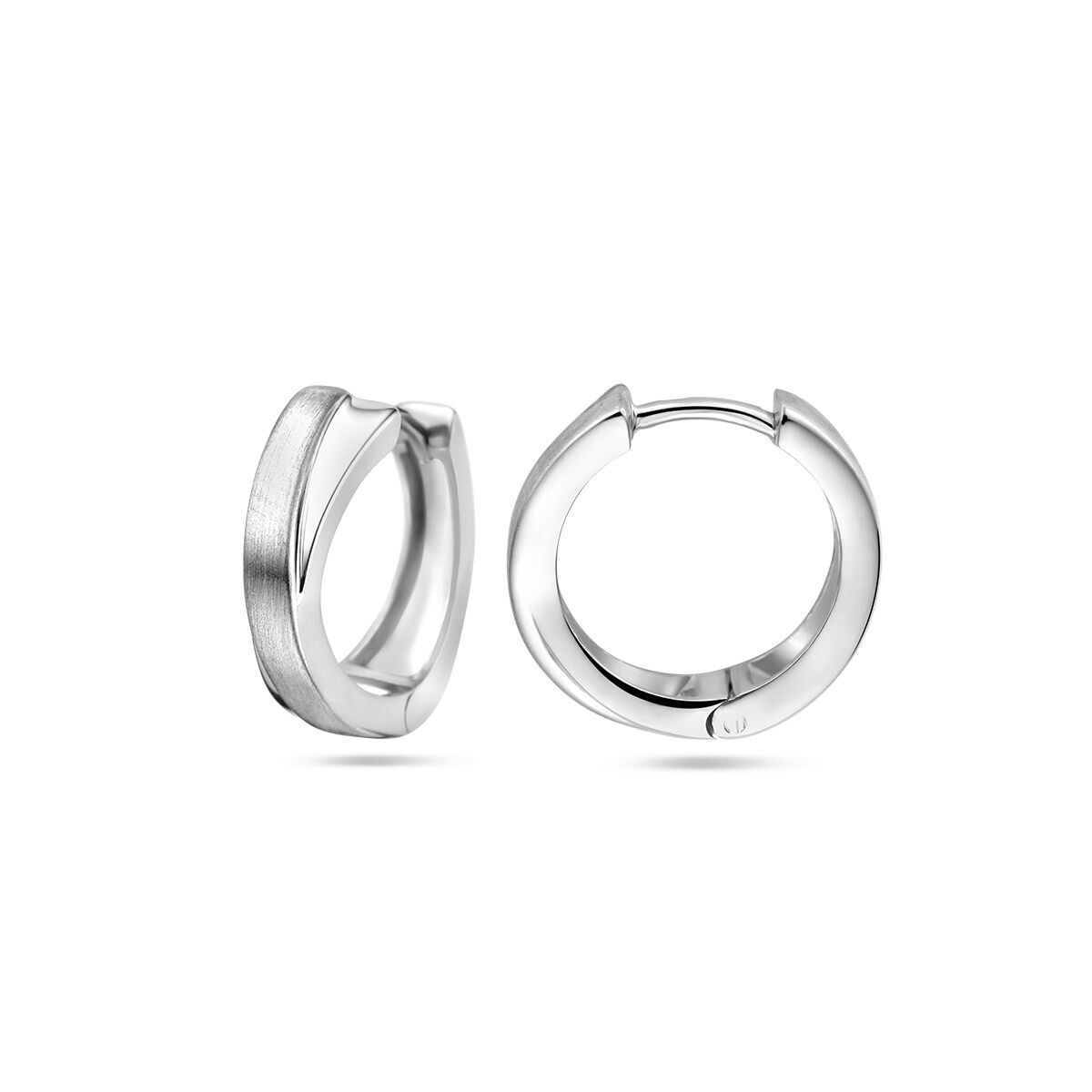 Zilveren Klapoorringen Poli/Mat 14mm 1322176