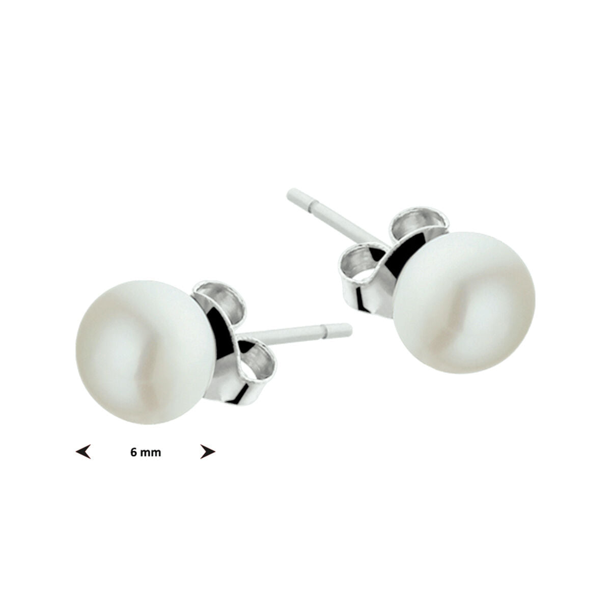 Zilveren Oorknoppen Parel 6mm 1323107