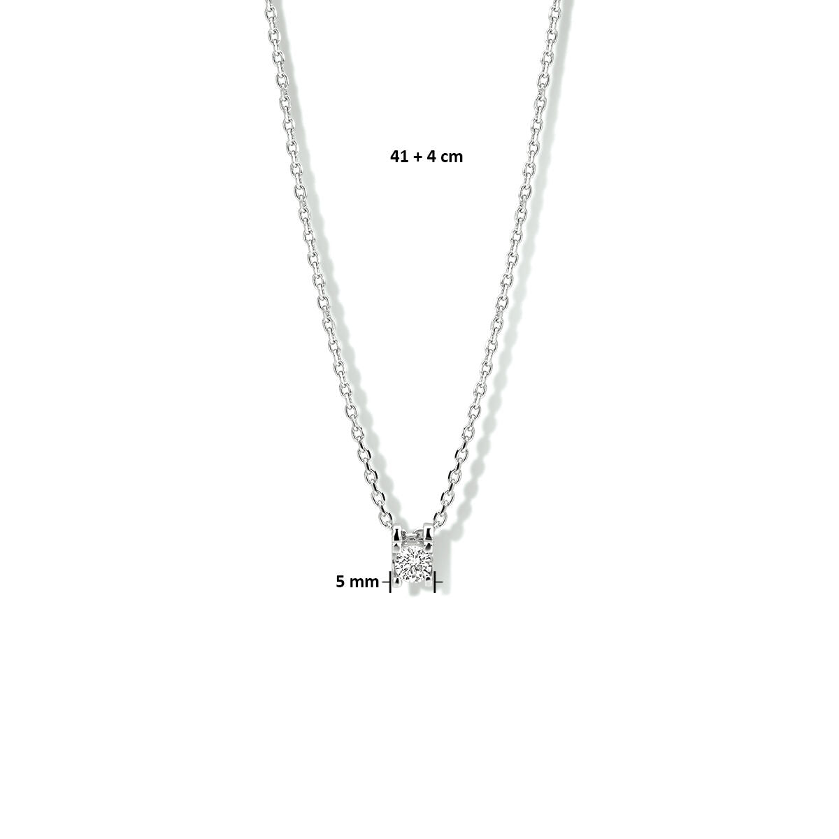 Zilveren Collier Zirkonia 41+4cm 1322091