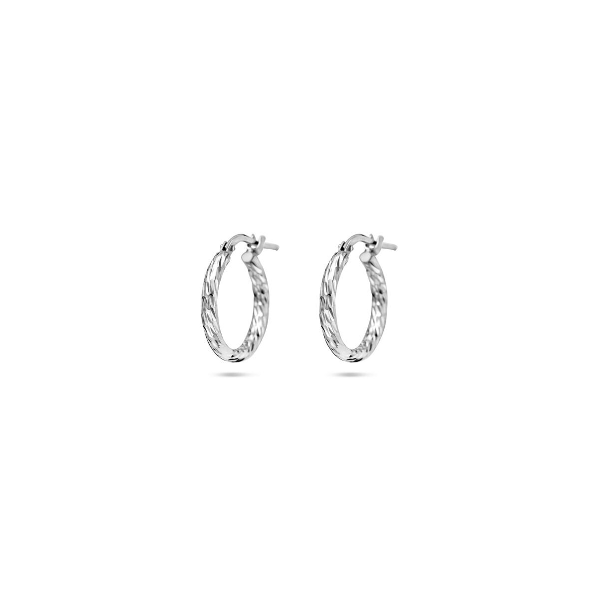 Zilveren Oorringen Gediamanteerd 2,0mm 17mm 1337974