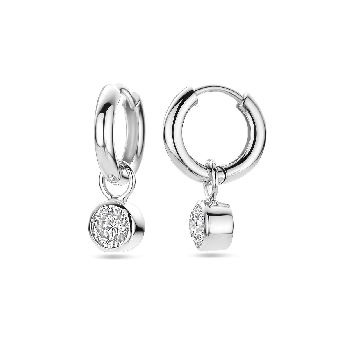 Zilveren Klapoorringen Zirkonia 15mm 1322204