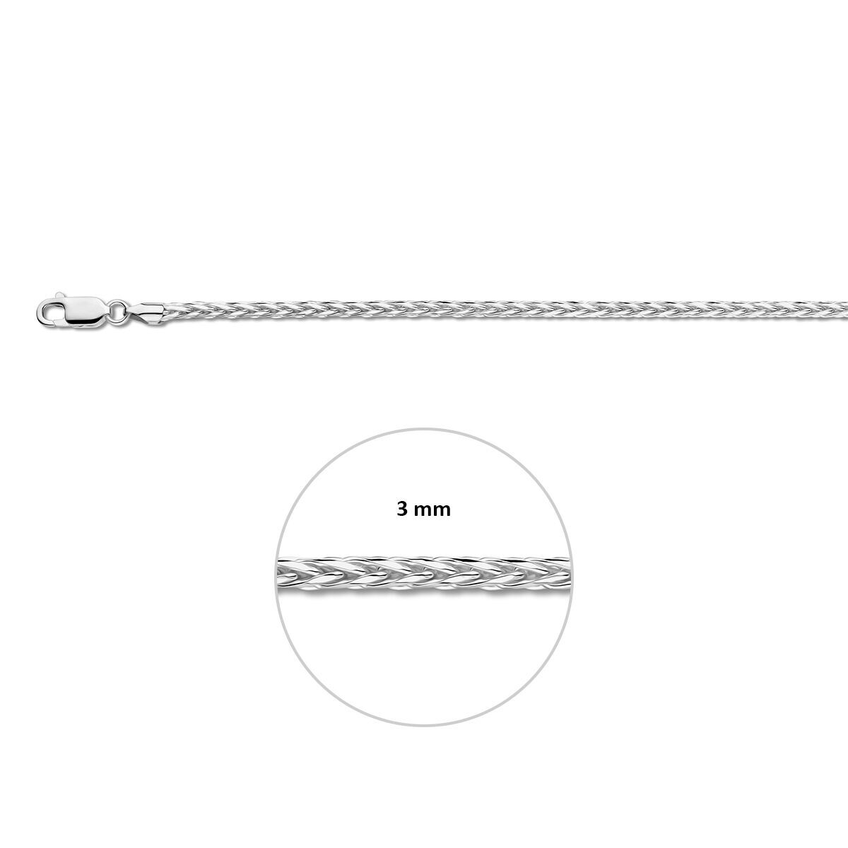 Zilveren Vossestaart 3,0mm 18cm 1324682