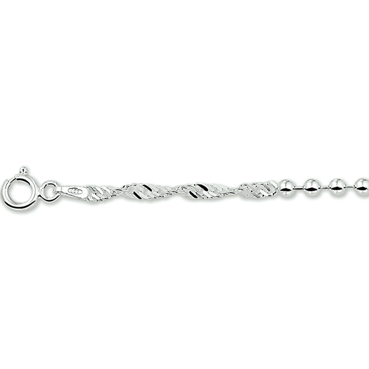 Zilveren Armband Singapore en Bolletjes 18cm 1321689