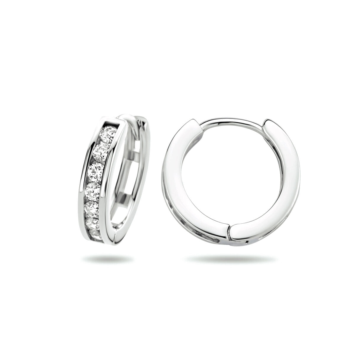 Zilveren Klapoorringen Zirkonia 15mm 1322443