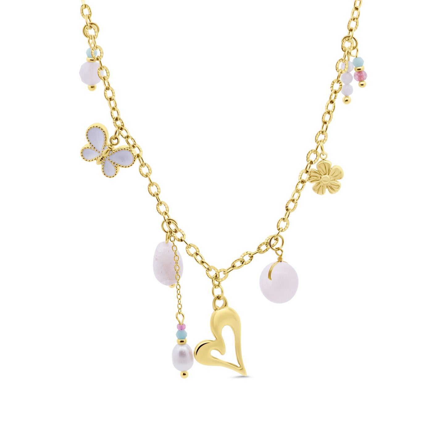 CO88 Collection Stalen Ketting Goud met Bedels 8CN-26461