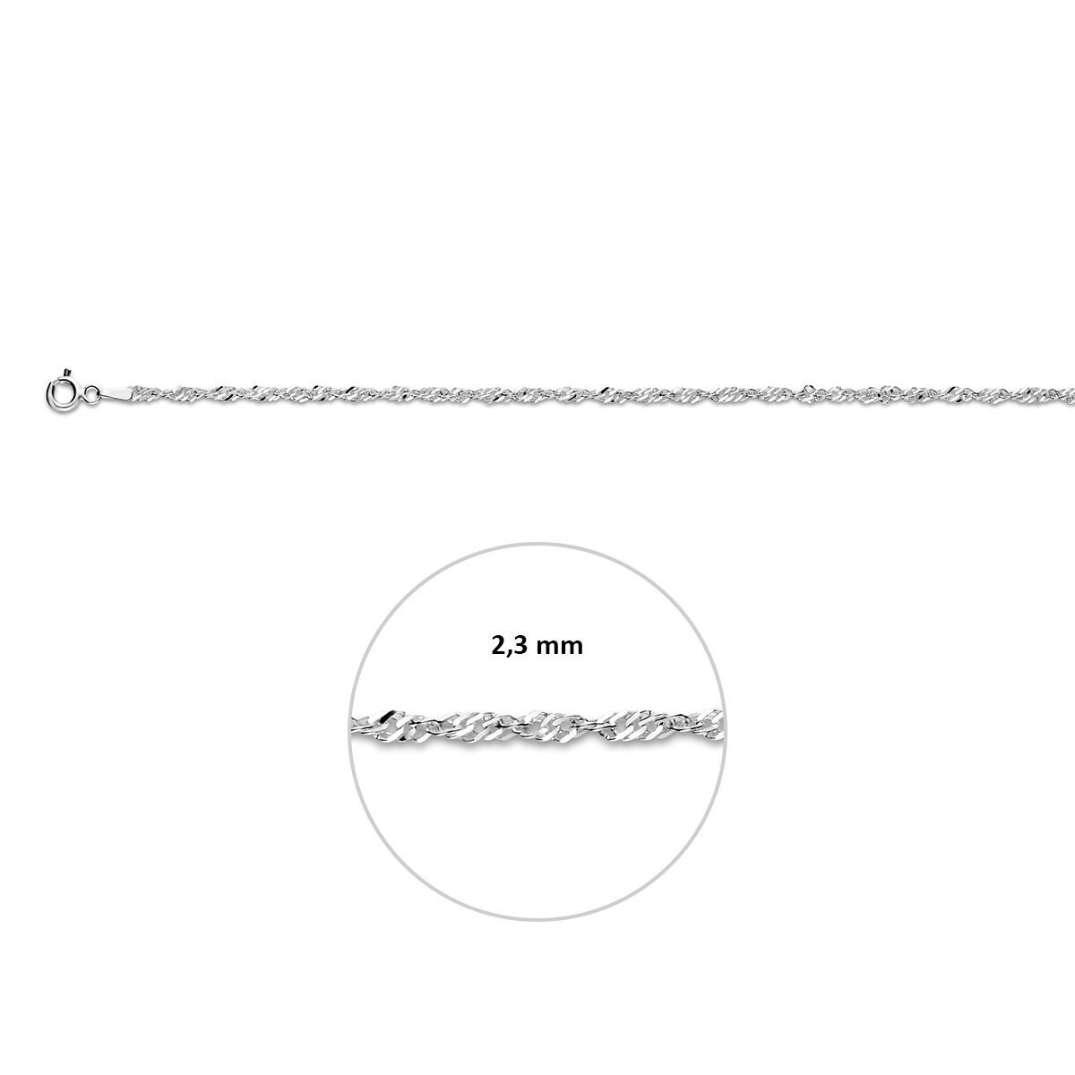Zilveren Singapore 2,3mm 18cm 1321694