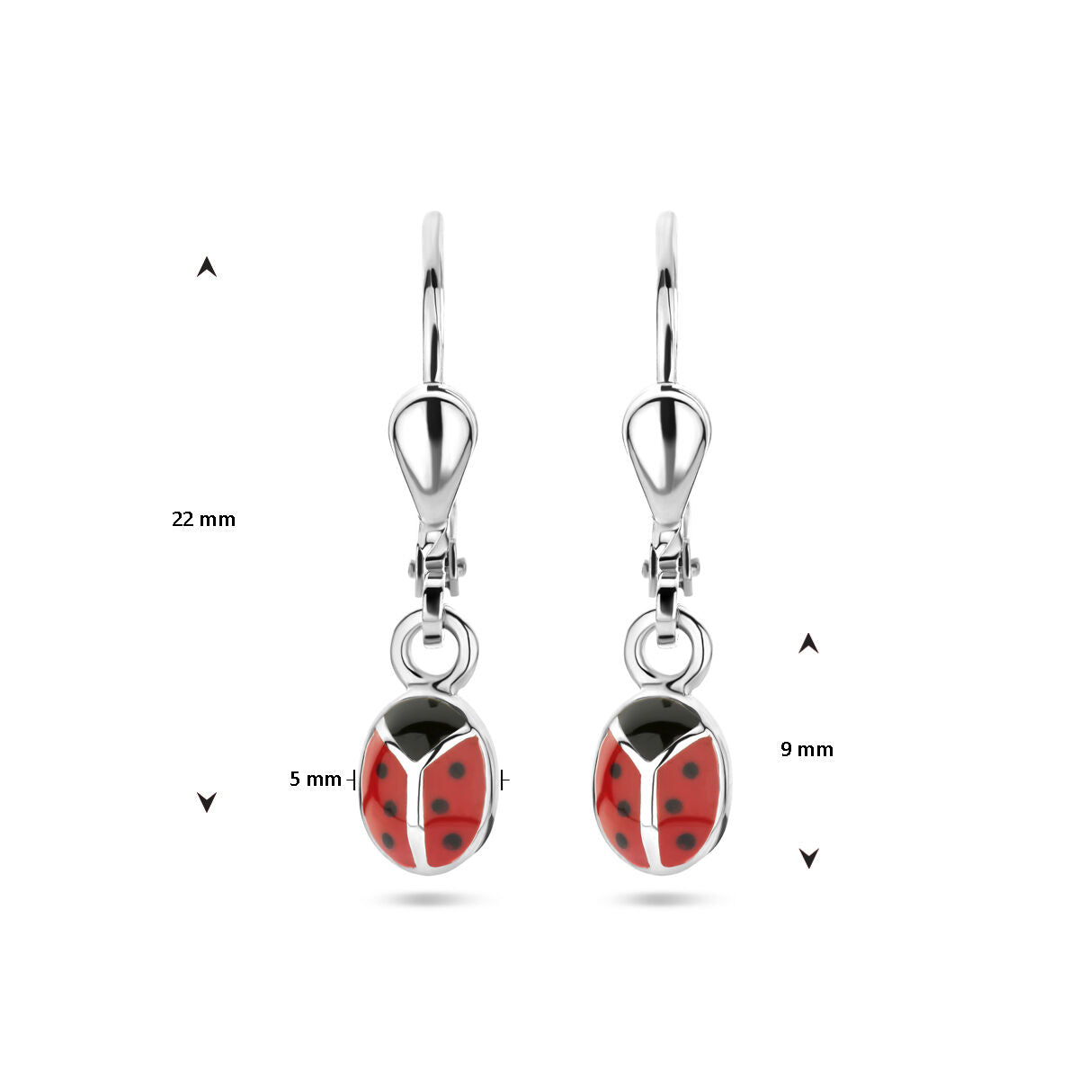 Zilveren Oorhangers Emaille Lieveheersbeestje 1337157