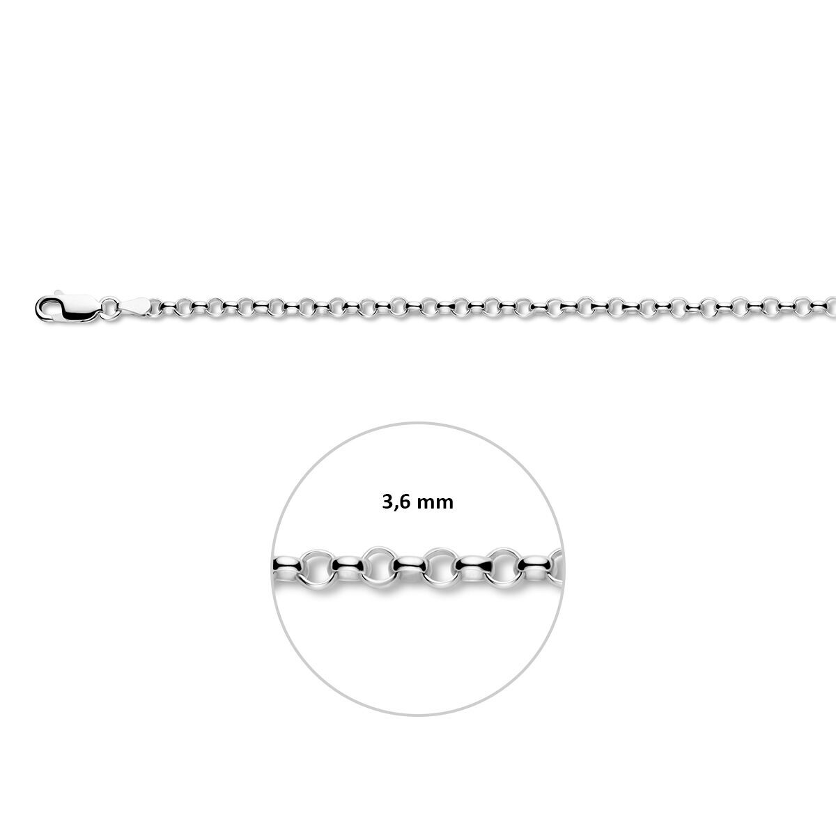 Zilveren Jasseron 3,6mm 18cm 1321691