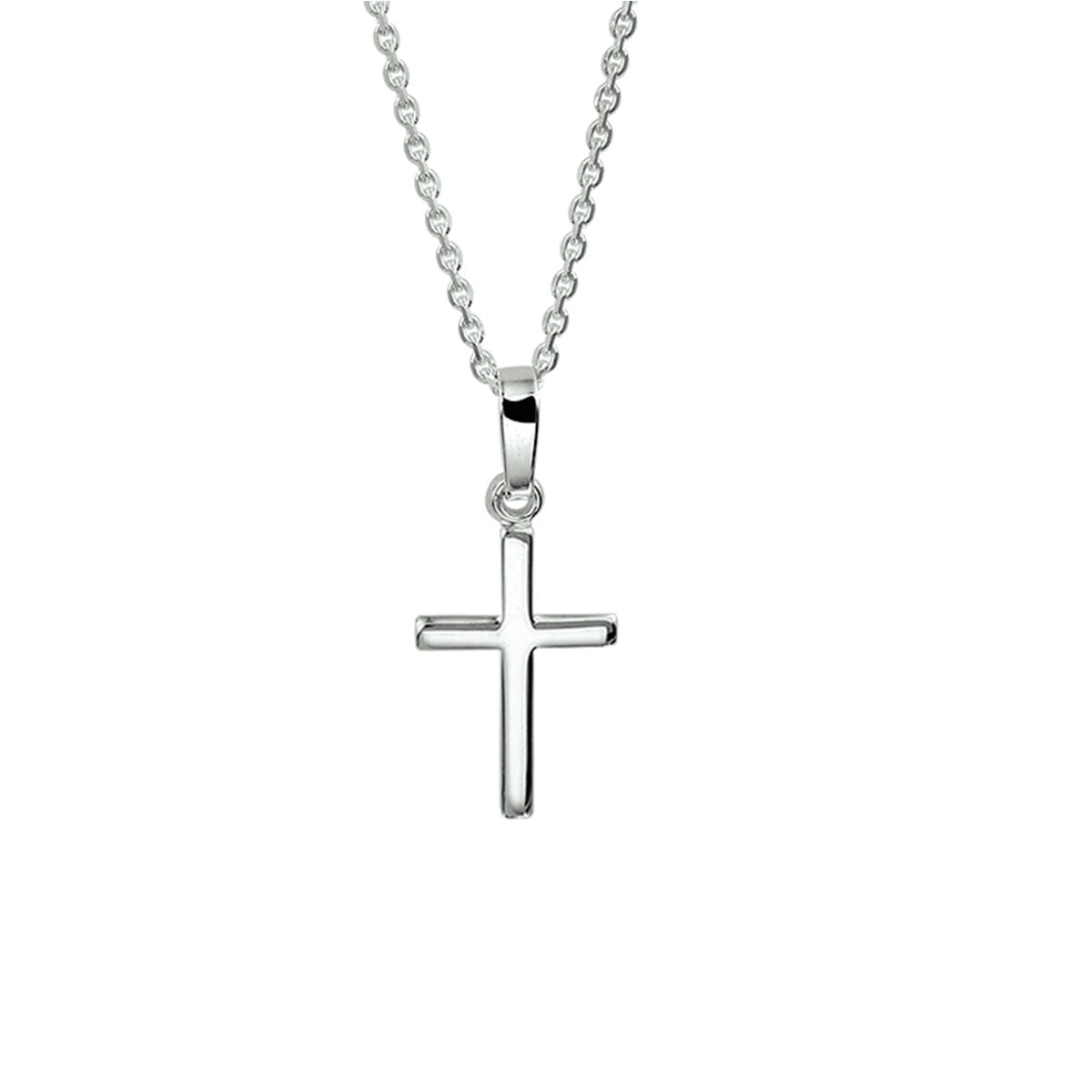 Zilveren Collier Kruis 1,3mm 41+4cm 1321919