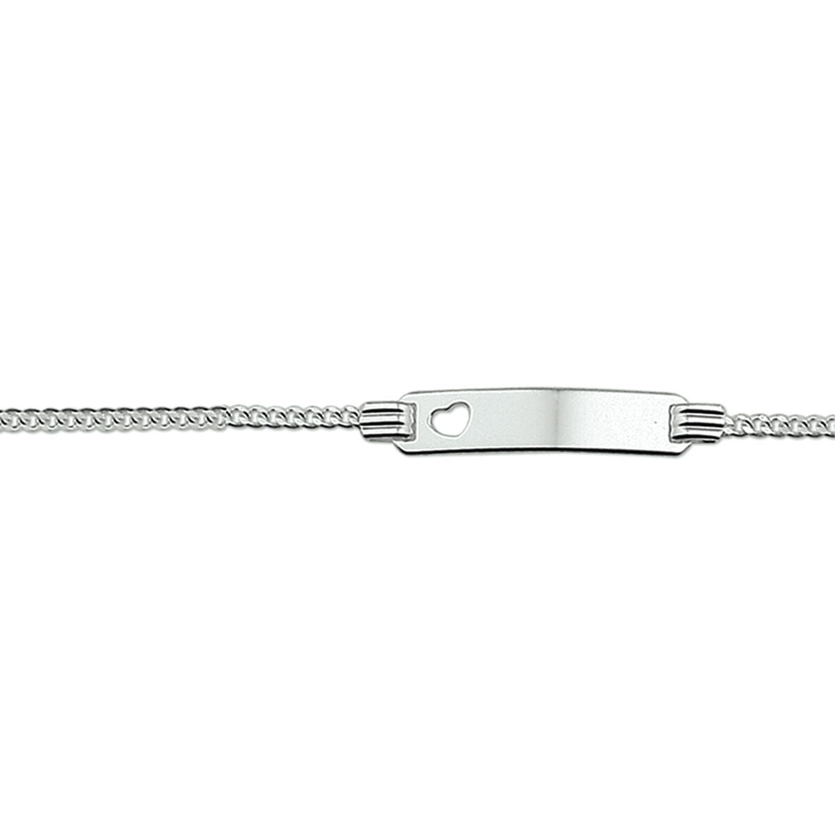 Zilveren Graveerarmband Hart Gourmet Plaat 4,8mm 13 - 15 cm 1327369