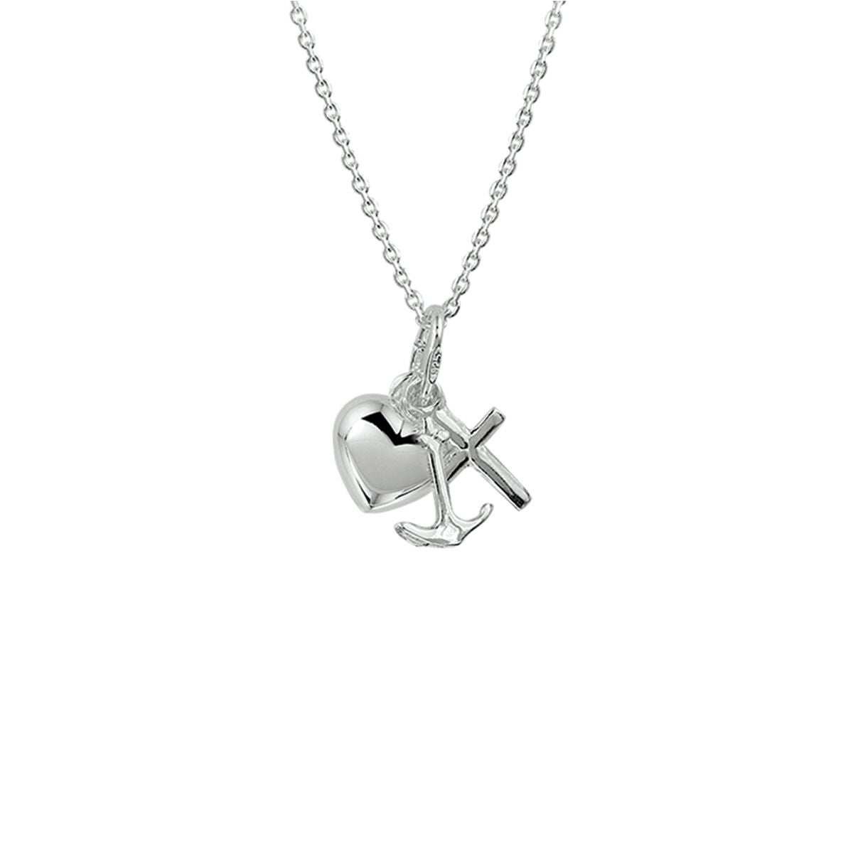 Zilveren Collier Geloof, Hoop en Liefde 41+4cm 1322068