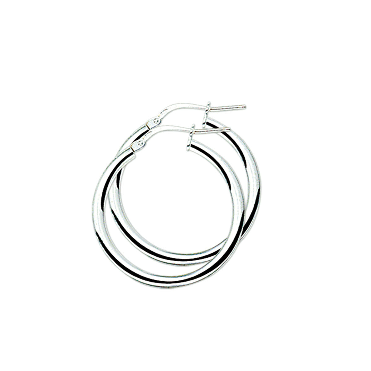 Zilveren Oorringen Ronde Buis 25mm 1322186