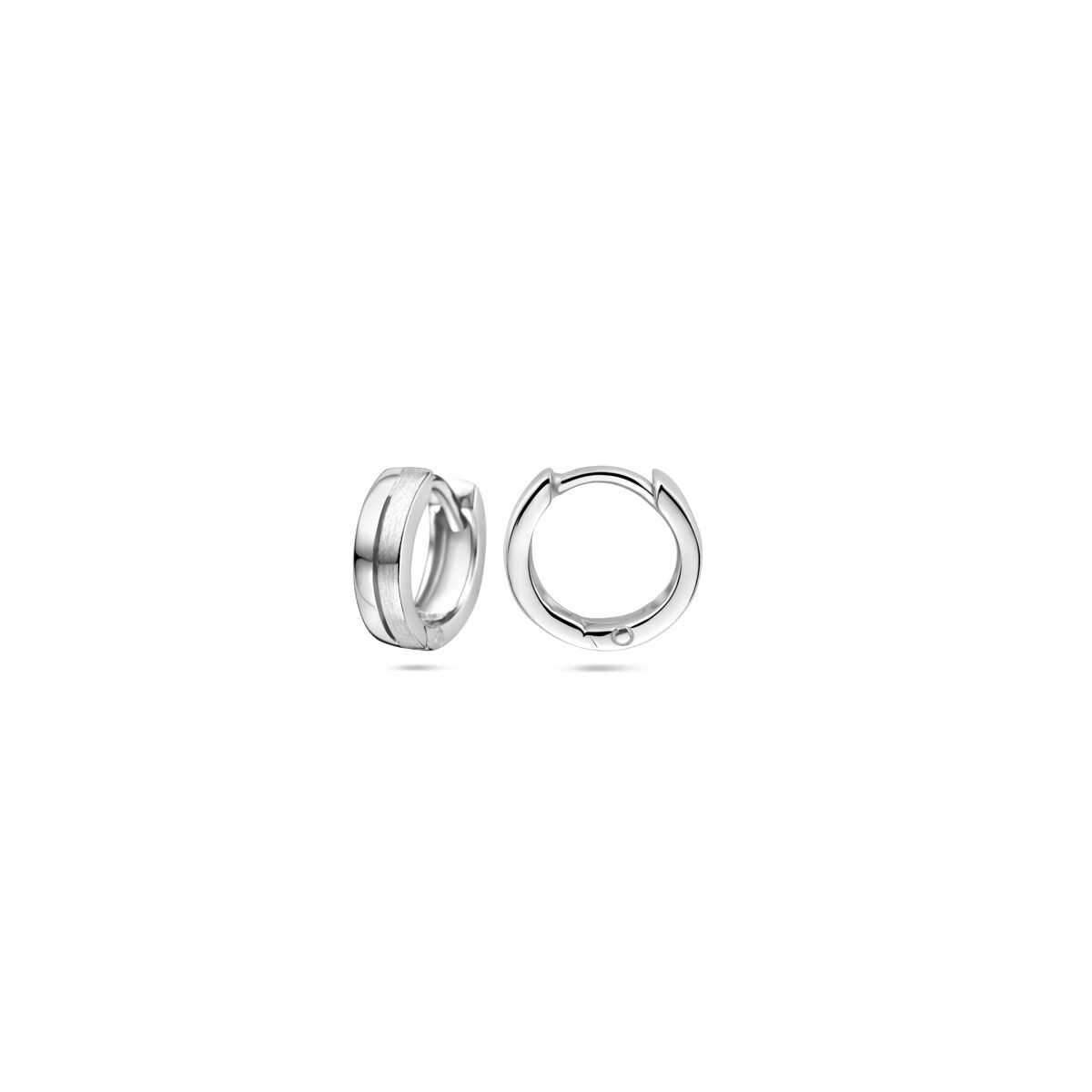 Zilveren Klapoorringen Vlak Poli/Mat 3,5mm 1322164