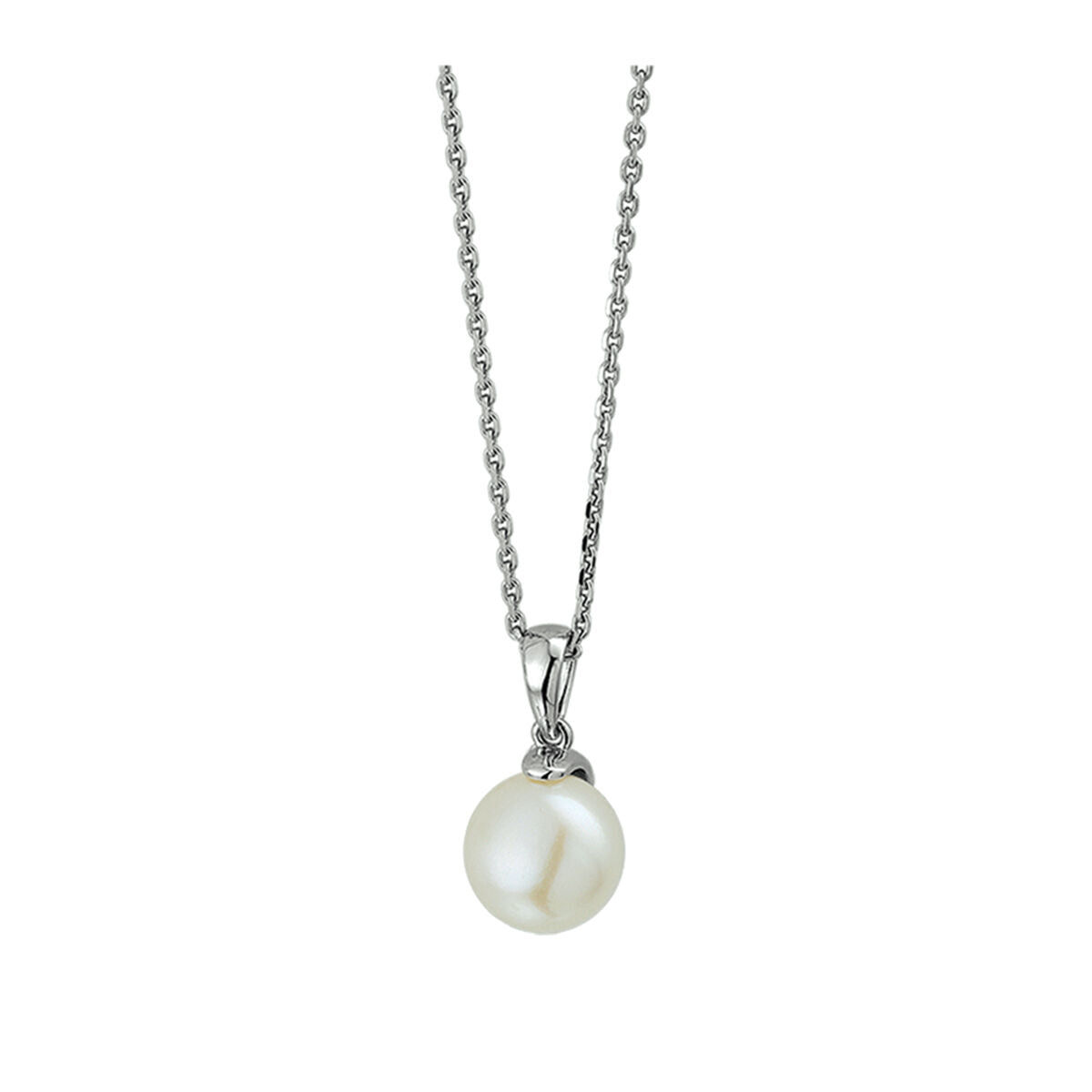 Zilveren Collier Parel 41+4cm 1322109