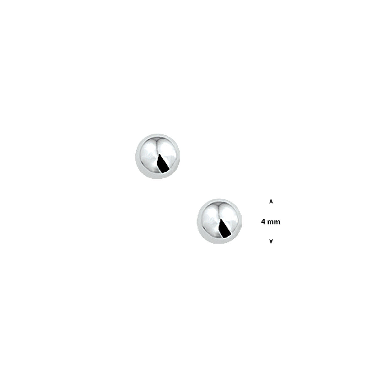 Zilveren Oorknoppen Bol 4mm 1322981