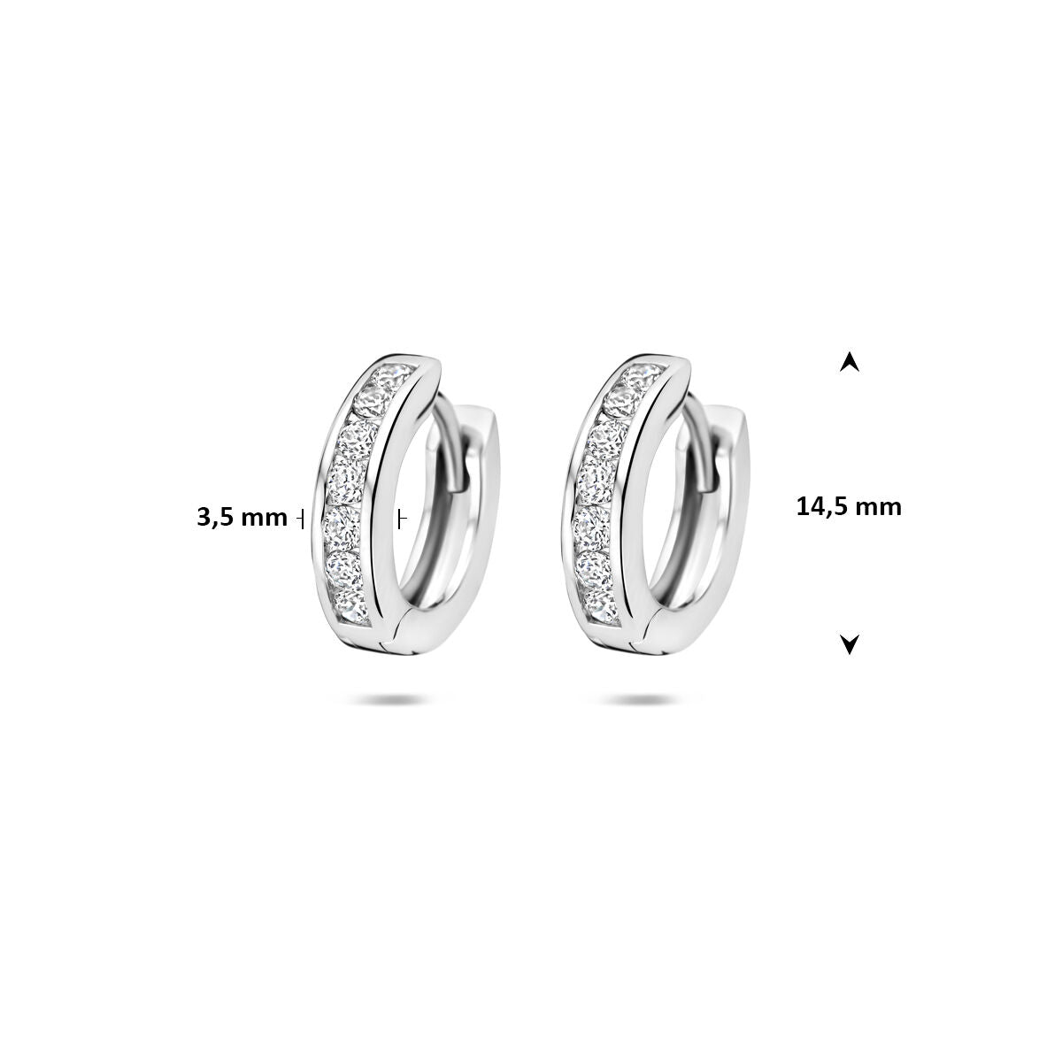 Zilveren Klapoorringen Zirkonia 14,5mm 1322189