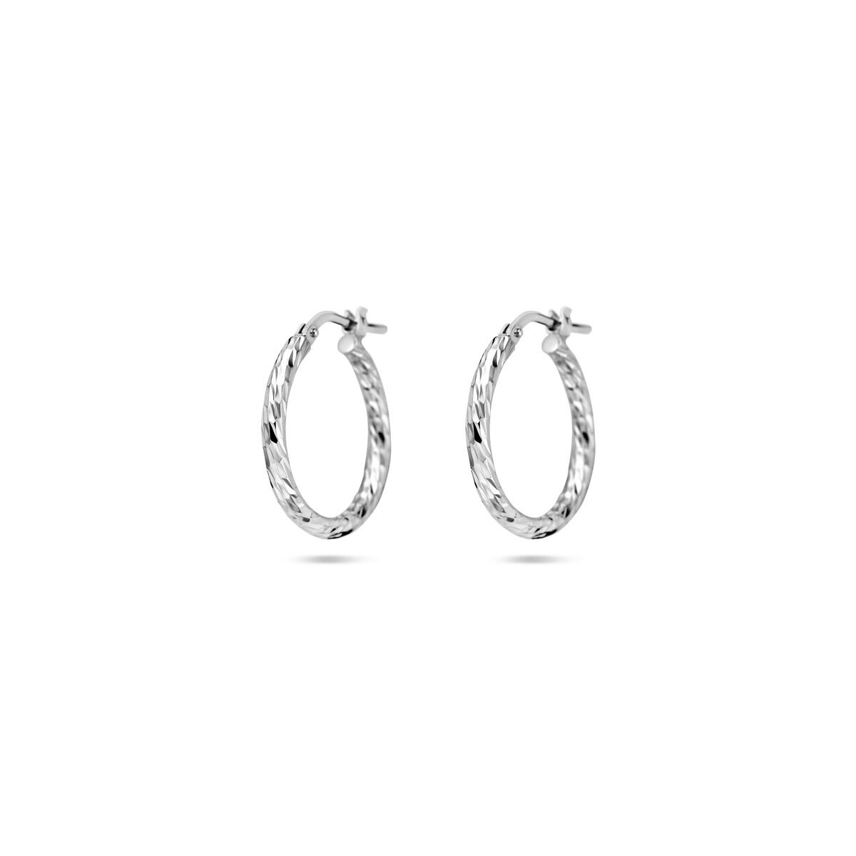 Zilveren Oorringen Gediamanteerd 2,0mm 20mm 1337977