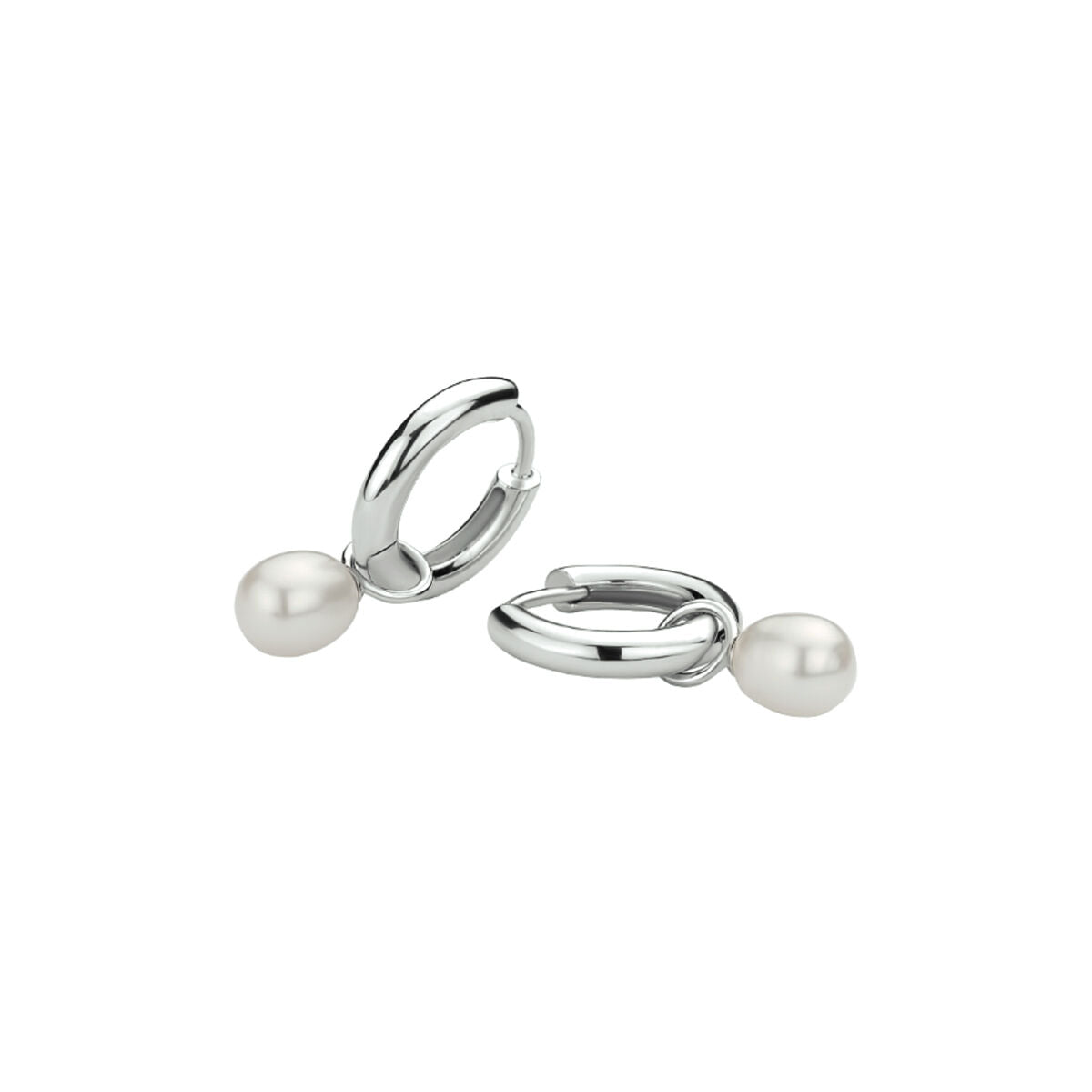 Zilveren Klapoorringen Parel 15mm 1322205