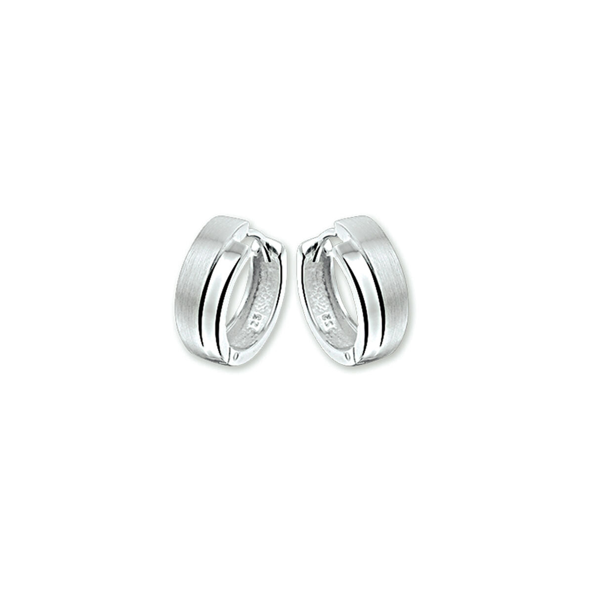 Zilveren Klapoorringen Poli/Mat 6mm 15,5mm 1322174
