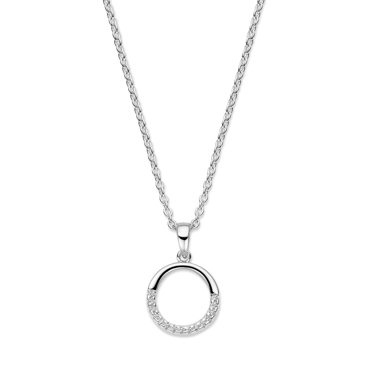 Zilveren Collier Zirkonia 41+4cm 1322094