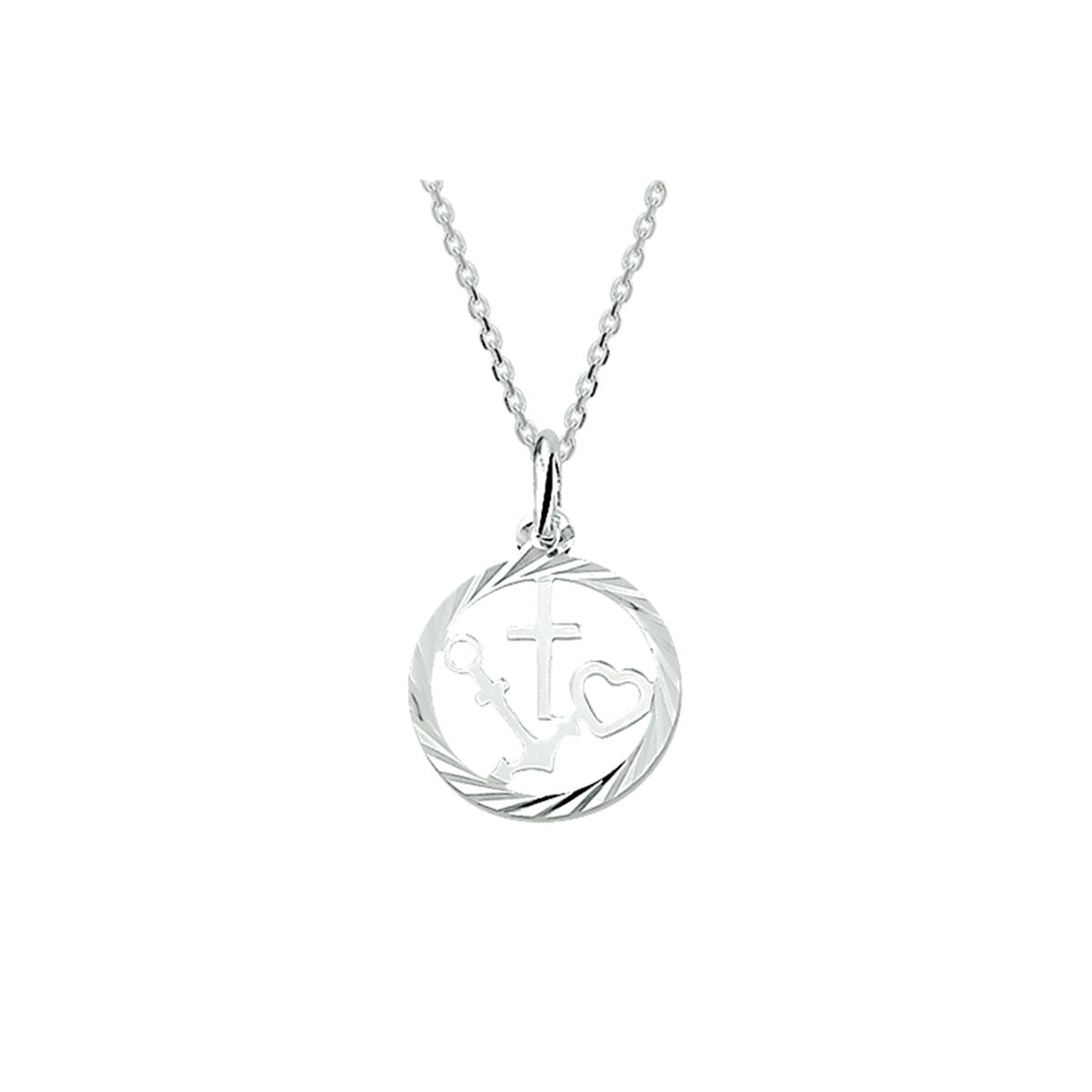 Zilveren Collier Geloof, Hoop en Liefde 1,3mm 41+4cm 1322073
