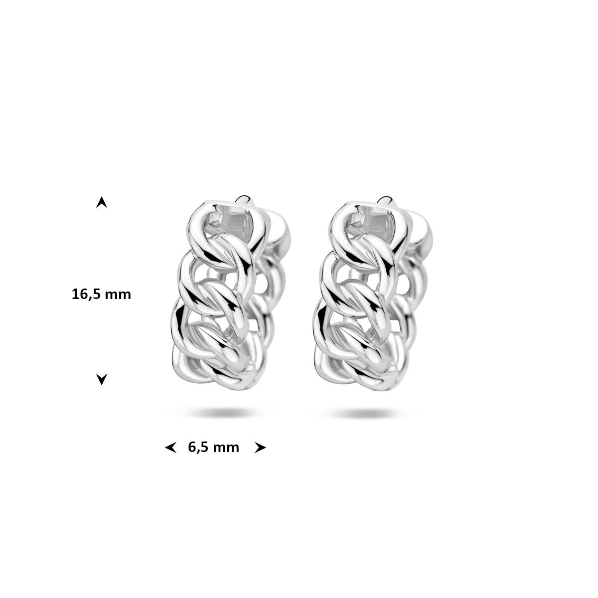 Zilveren Klapoorringen Gourmet 16,5mm 1322162