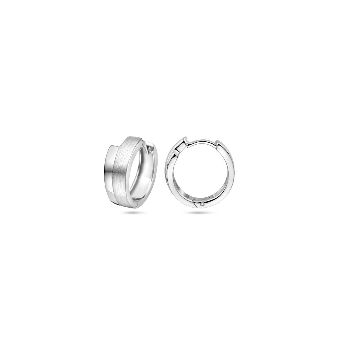 Zilveren Klapoorringen Poli/Mat 6mm 15,5mm 1322174