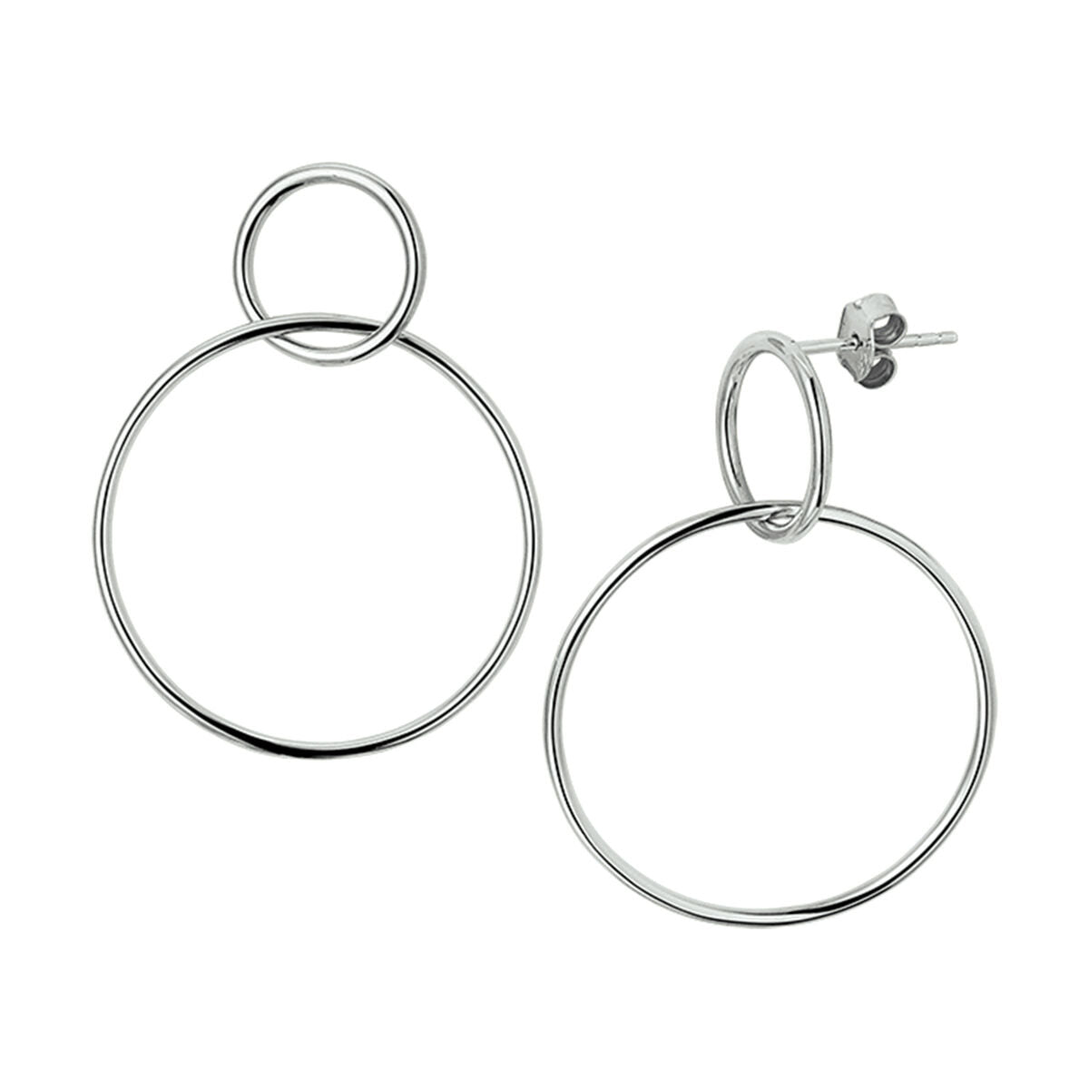 Zilveren Oorhangers Rondjes 40mm 1329150
