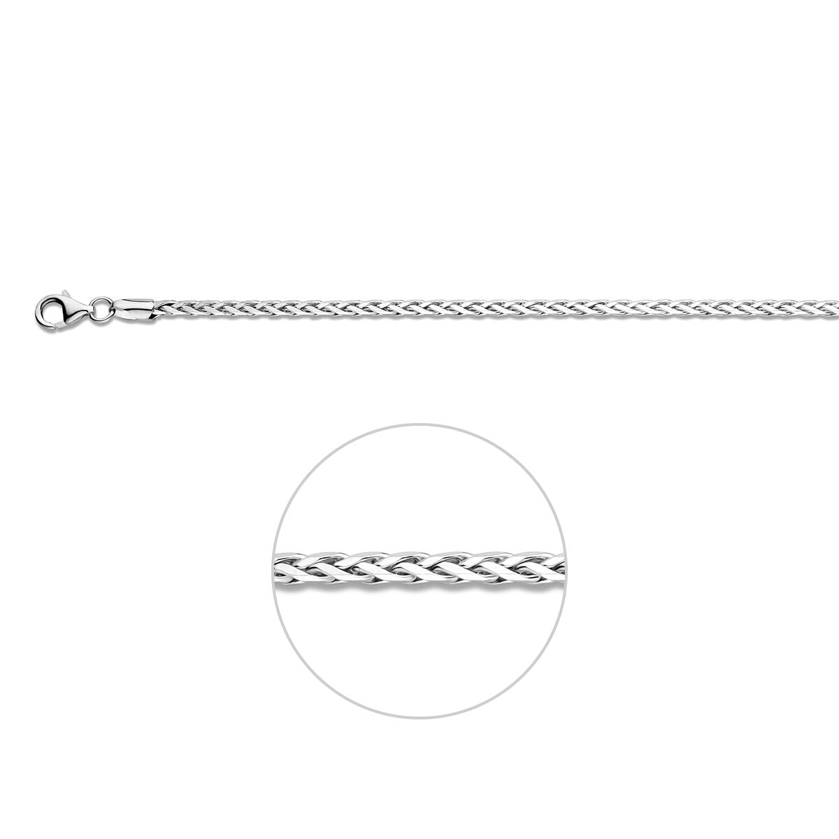 Zilveren Vossestaart Geslepen 3,0mm 19cm 1321684