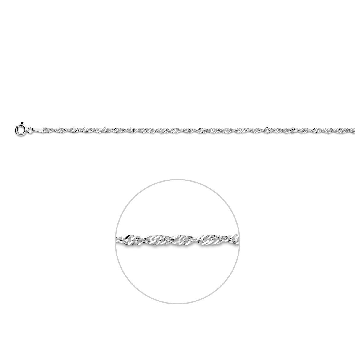 Zilveren Singapore 2,3mm 18cm 1321694