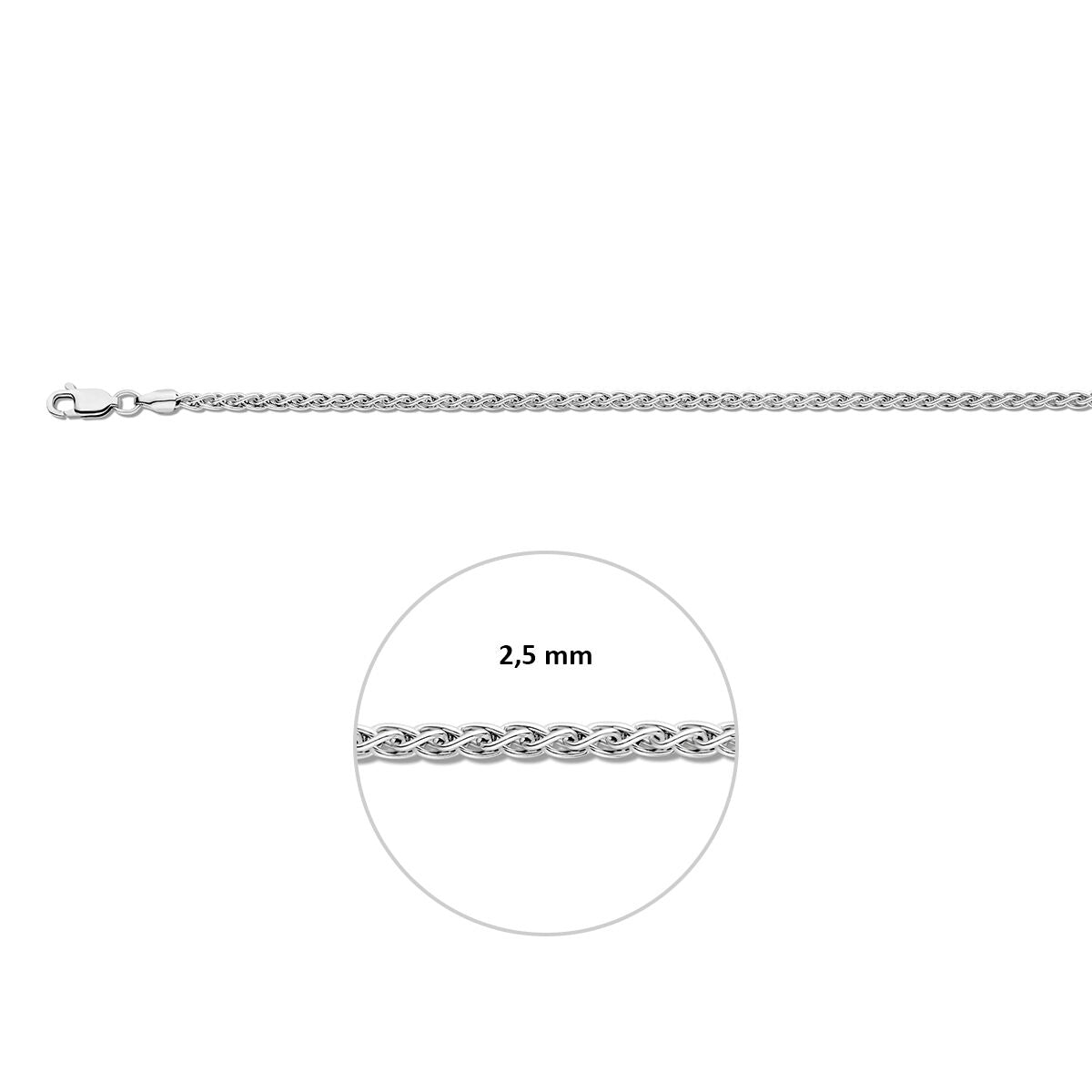 Zilveren Vossestaart Rond 2,5mm 1321811