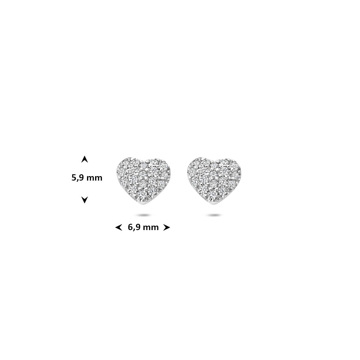 Zilveren Oorknoppen Hart Zirkonia 5,9mm 1324564