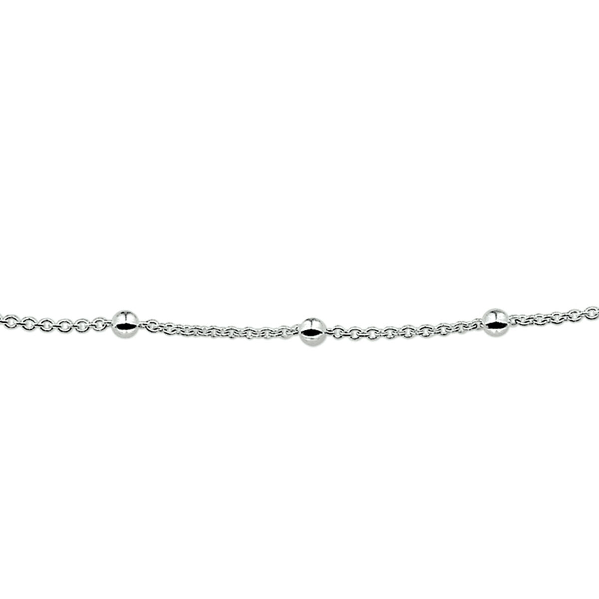 Zilveren Armband Jasseron en Bolletjes 3,0mm 18cm 1321690