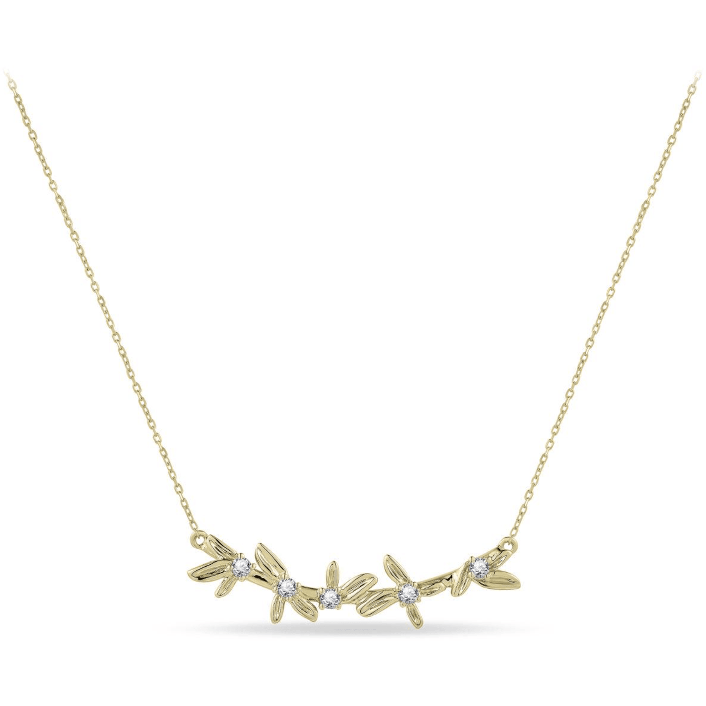 Gouden Bloemetjes Ketting VGN007 - 38+4