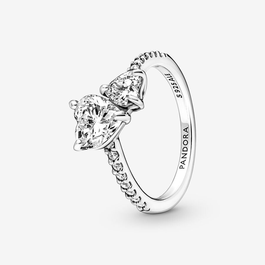 Pandora Dubbel Hart Ring 191198C01 - 54