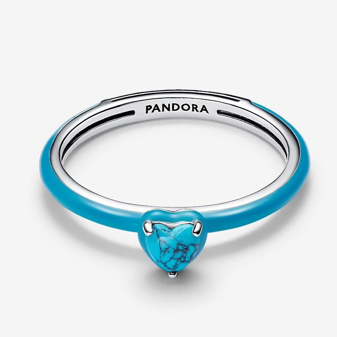 Pandora Turquoise Hartsteen Ring 193828C01 - 54 - Juwelier van Dam